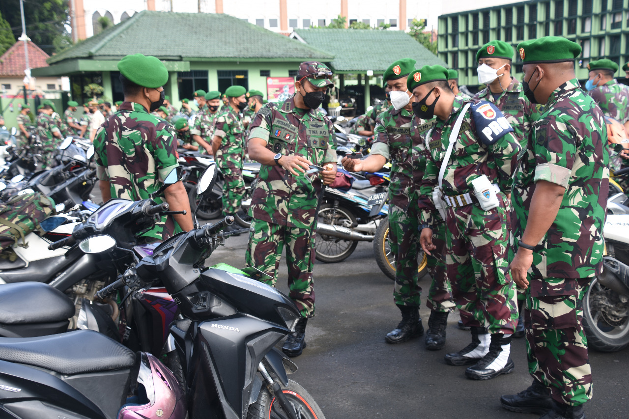Danrem 073/Makutarama Laksanakan Pengecekan Dan Pemeriksaan Kendaraan Prabadi Prajurit